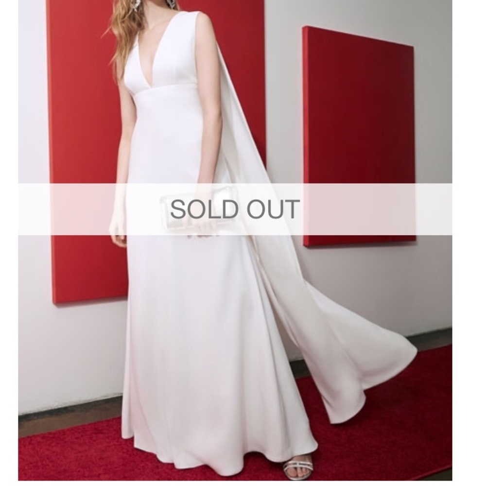 Jill Stuart Sold Out Black V-neck Cape Gown